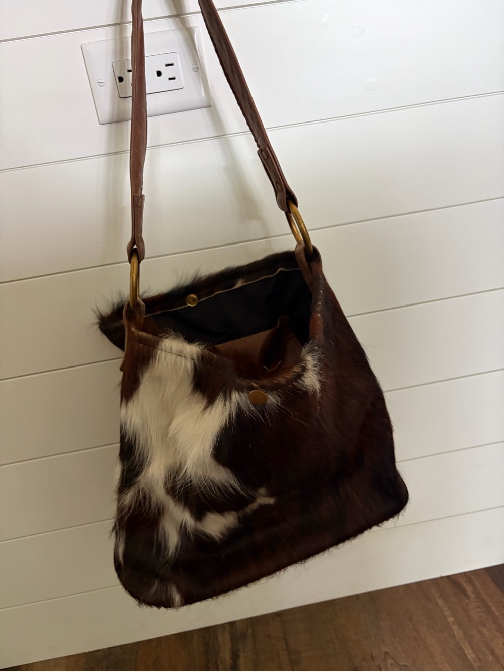 Wild Goose Tri colored Haircalf Shoulder Bag